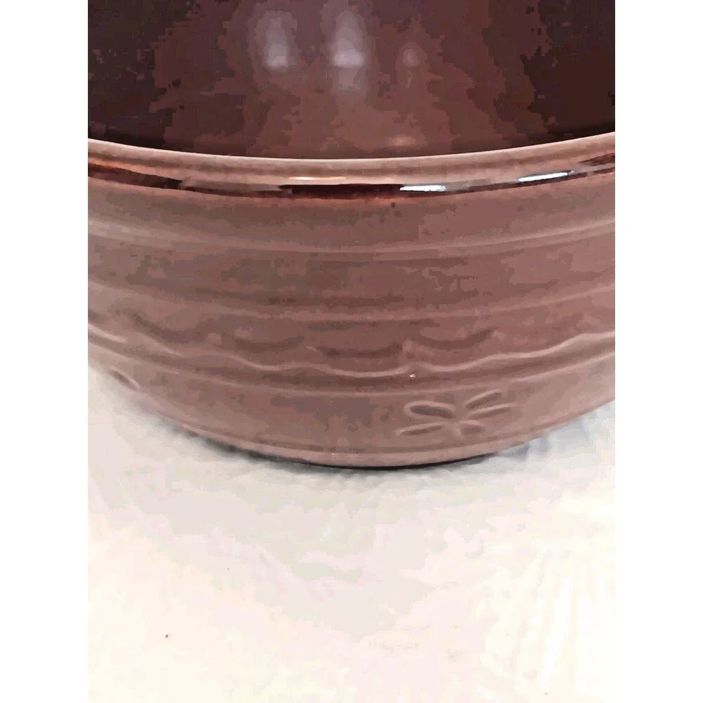 Vintage Marcrest 8 Inch Ribbed Oven Proof Stoneware Mixing Serving Bowl